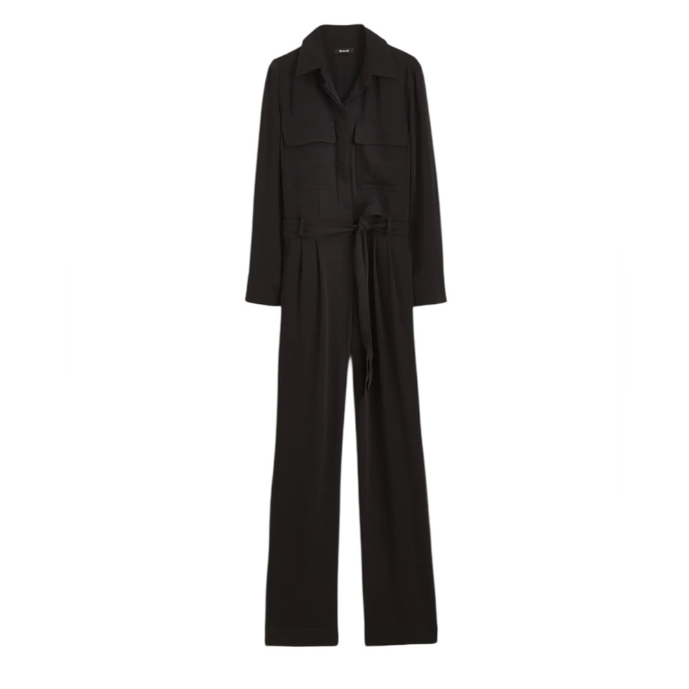 Madewell Black Long-Sleeve Utility Jumpsuit